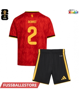 Günstige Belgien Zeno Debast #2 Heimtrikotsatz Kinder WM 2026 Kurzarm (+ Kurze Hosen)